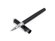Unique Bargains Student Stationery Black Alloy Housing 0.6mm Double Broad Nib Fountain Pen