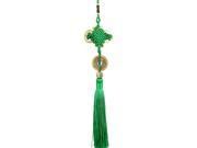 Embroidery 1 Coins Oriental Ornament Tassels Pendant Chinese Knot Green