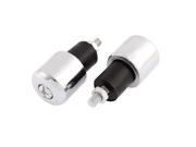 Unique Bargains Motorcycle Silver Tone Black Metal Hand Brake Holder Handle Plug 2 Pcs