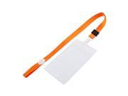 Plastic Vertical Style Orange Neck Strap Name ID Card Photo Holder