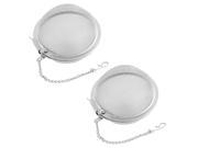 2 Pcs Reusable Stainless Steel Mesh Ball Strainer Tea Infuser