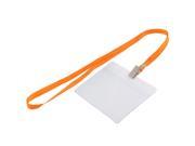 Plastic Horizontal Design Orange Neck Strap Name Company Position Card Holder