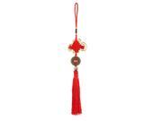 Embroidery 1 Coins Oriental Ornament Tassels Pendant Chinese Knot Red
