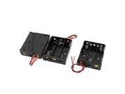 3pcs Black Plastic Battery Holder Case Cell Box for 3 x 1.5V AA 2A Batteries