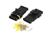 Unique Bargains 2 Set HID 4P Way Sealed Waterproof Electrical Wire Lead Connector Plug for Auto