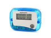 Clear Blue Shell 5 Digits LCD Display Digital Step Counter Pedometer w Clip