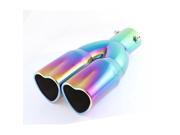 2.4 Inlet Dia Dual Slant Cut Outlet Car Motor Exhaust Muffler Tip Colorful