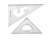 Students 30 60 45 Degree Plastic Triangle Rulers Protractor Measure Tool 2 Pcs