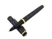 Unique Bargains Office Students Piston Converter 0.5mm Alloy Shell Hooded Nib Fountain Pen Black