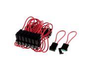 25 Pcs Black Red Plastic Case Auto Cable Fuse Block 30A