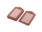 School Office Business ID Badge Card Holder Brown Clear 5Pcs