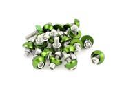 Unique Bargains Motorcycle License Plate Bolt Hex Cap Screws Green Silver Tone 20 Pcs