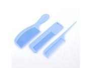 3PCS Portable Blue Plastic Hairdressing DIY Hair Care Comb Brush Set for Family