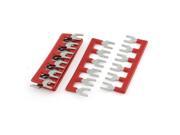 Unique Bargains 5 Pcs Fork Type 6 Postions Pre Insulated Terminal Strip Block Red 600V 25A