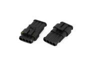 Unique Bargains Car Truck Boat ATV 4 Pin Waterproof Connector 2 Kit