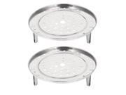 Unique Bargains Kitchen Stainless Steel 3 Legs Steamer Rack Food Steaming Stand 21.5cm 2pcs