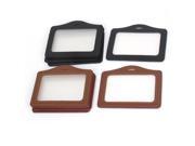 Unique Bargains 10Pcs Faux Leather Name School Office Staff ID Card Holders Black Brown