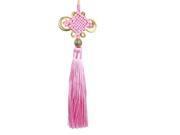 Embroidery Oriental Ornament Tassels Pendant Chinese Knot 26cm Long Pink