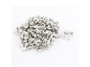 80Pcs 6.3mm Brass Female Spade Crimp Terminal Cable Connector Silver Tone