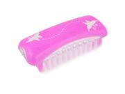 Plastic Butterfly Pattern Clothes Cleaning Washing Scrubbing Brush White Fuchsia