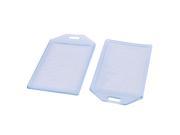 2pcs Vertical Clear Blue Plastic Work Exhibition ID Card Badge Holder 85x54mm