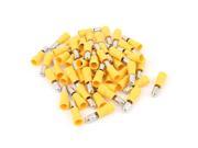 Unique Bargains 55Pcs Yellow Male Round Electrical Wiring Insulated Crimp Terminals Connector