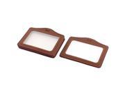 School Office Staff Name ID Card Holder Brown Clear 5Pcs