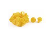 20 Pcs Yellow Plastic Splash Guard Moulding Bumper Clips 8mm x 11mm x 16mm