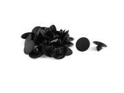 30 Pcs Black Plastic Car Trim Clip Fastener 9mm Hole Bumpers Grills Side Skirts