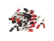 15pcs Black Red Pre Insulated Crocodile Alligator Test Clip Clamp 55mm Length