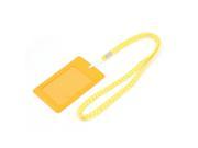 Plastic Vertical Style Lanyard Neck Strap Business Work ID Card Holder Yellow