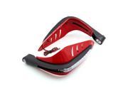 Universal Motorcycle Dirt Bike Yellow LED Handlebar Hand Guards Black Red Pair