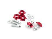 Unique Bargains 5 Pcs Red Metal License Plate Frame Bolt Screws Decoration for Motorbike Truck