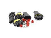 Unique Bargains 2 Set HID 2 Way Sealed Waterproof Electrical Wire Lead Plug for Car Auto