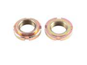 Unique Bargains 2 Pcs Gold Tone 24mm Thread Dia Steering Stem Lock Nut for Suzuki