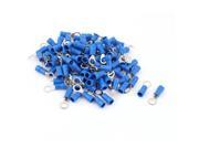 Unique Bargains 100 Pcs 2 5S Insulated Wire Connector Ring Crimp Terminal Blue 16 14AWG