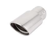 Unique Bargains Vehicles Car 63mm Oval Rolled Tip Stainless Steel Exhaust Muffler Tail Pipe