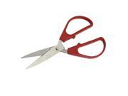 Unique Bargains Home School Sewing Paper Scissors Hand Tool Silver Tone Red 6.3 Long
