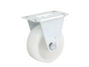 Unique Bargains White Rectangular Top Connector 1.6 Inch Single Plastic Wheel Casters