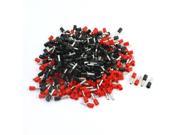 Unique Bargains 380 x E2508 2.6mm OD Red Black Pre Insulate Ferrules Terminals for 14 AWG Wire