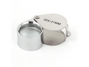 Unique Bargains Silver Tone 30 x 21mm Folding Jewelry Loupe Magnifying Glass Magnifier