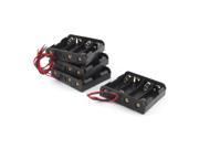 Unique Bargains 4 Pcs Black 4 x 1.5V AA Battery Batteries Holder Storage Case w Leads Wire