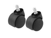 Unique Bargains 2pcs Furniture 2 Dia Double Plastic Wheel Lock Stem Mount Swivel Caster