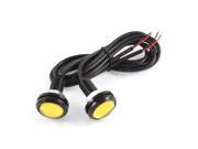 Unique Bargains Pair Van Truck Car 23mm Eagle EyeYellow LED Back Up Light Day Time Running Lamp