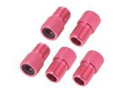 Unique Bargains 5 Pieces Red Bicycle Bike Presta to Schrader Valve Adapter Tube Pump Tools