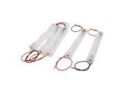 5 Pcs White 2 Wire Spring Loaded 2 x 1.5V AA Battery Holder Storage Case Box