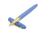 Unique Bargains Blue Barrel Gold Tone Clip Piston Filler Fountain Pen