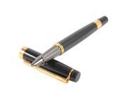 Unique Bargains Office School Black Alloy Shell 0.5mm Hooded Nib Writing Fountain Pen 5.2 Long
