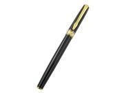 Unique Bargains Writing Blk Metal Shell Ink Refill Fountain Pen w Clip