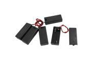Unique Bargains 5Pcs Black 2 x AAA Batteries Battery Holder Case Storage w On Off Switch